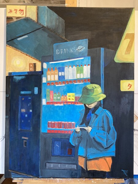 Jeune fille dans la nuit